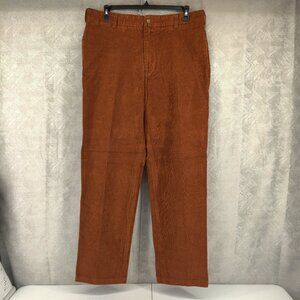 Bills Khakis Pants Men 37x33 Burnt Orange Rust‎ Corduroy Classic Fit Flat Front